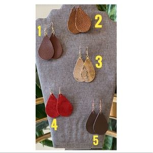 🍁5/25🍁 Genuine Leather Teardrop Boho Earrings
